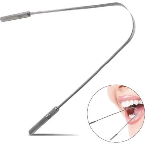 Stainless Steel Tongue Scraper Cleaner Dental Oral Hygiene Care Tools Fresh Breath Cleaning Coated Tongue Teeth Whitening tool