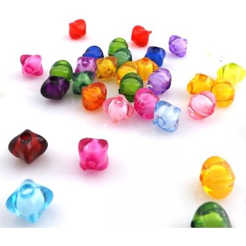 Mixed Color 12mm Tetragon Acrylic Beads For DIY 500pcs/lot Free Shipping