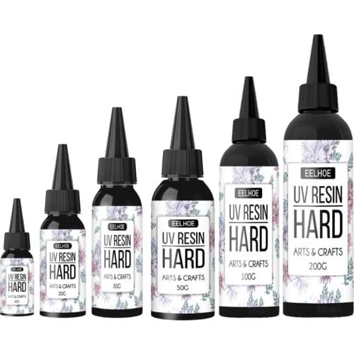 10ml 20ml 30ml 50ml 100ml 200ml UV Resin Hard Type Crystal Clear Glue Ultraviolet Curing Epoxy Crafts Jewelry Making DIY