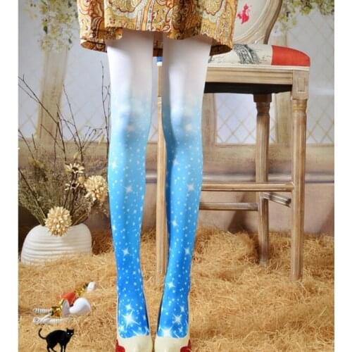 Unique stockings Starry sky Gradient color pattern Tights High-quality bule gray Silk stockings 1 order=1pc
