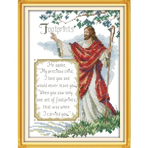 Everlasting Love Jesus Chinese Cross Stitch Kits Ecological Cotton Clear Stamped Printed 14 11CT DIY Wedding Decoration For Home