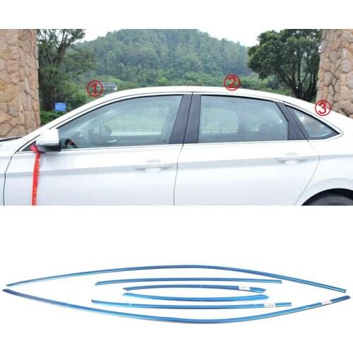 For VolkswagenJetta Mk7 2019 High quality Stainless Steel Chrome Upper Window Cover Trim 6pcs