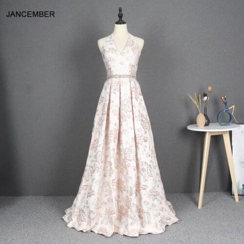 YY251 JANCEMB Pink Flower Slim-fit Slimming Evening Dress Elegant Graceful Backless Host Annual Meeting Photography Evening Gown