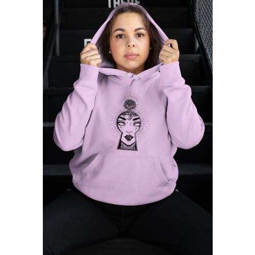 Angemiel Wear Lock Eye Pink Women 'S Hooded Sweatshirt