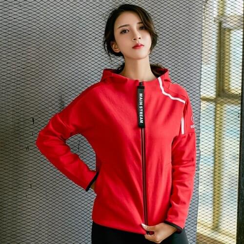 Women Sport Jacket Autumn Winter Long Sleeve Hoodie female Running Jogging Fitness Athletic Leisure Coat Sweatshirt Sportswear