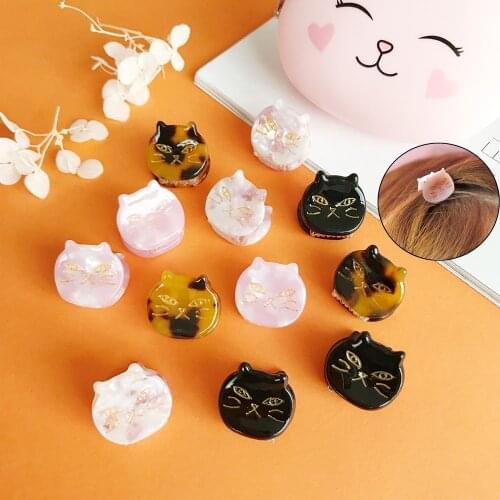 Girls Cute Cat Acetic Acid Hairpin Small Catch Clip Women Classic Cartoon Bangs Hair Clip Claw Hair Accessories Headdress