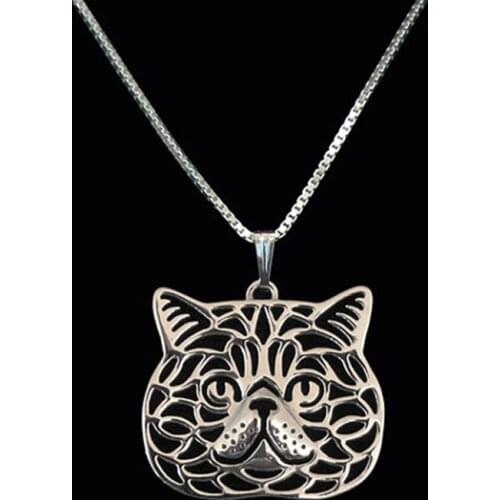 New Unique Romantic Gold Silver Color Exotic Shorthair cat Pendant Necklace Hunger Games Necklace Women Best Friend Choker