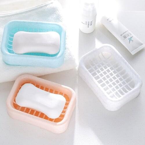 1Pcs For Water Draining PP Grid Laundry Soap Rack Multi-color Soap Box Bathroom Accessories Shampoo Storage Shelf Double Layer