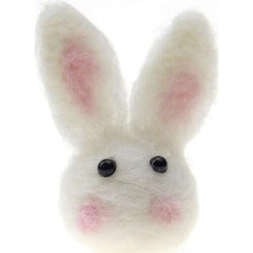 1Piece Cute Wool Felt DIY Craft Rabbit Poke DIY Kits Accessory Multiuse Christmas Tree Decorations Brooch Children Hair Band