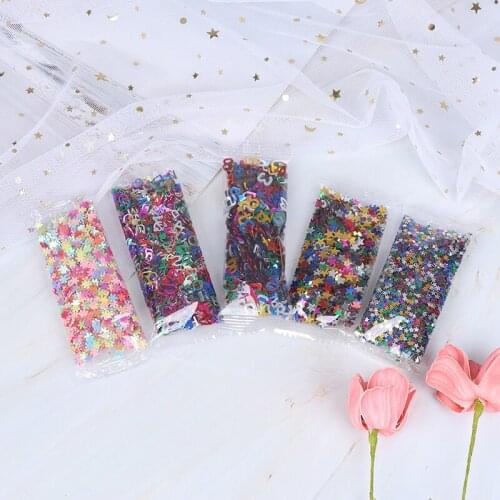 10g Nail Mix Sequins Glitter Confetti Colorful Flakes for DIY Crafts Nail Art and Makeup Decoration Love Star Flower Design