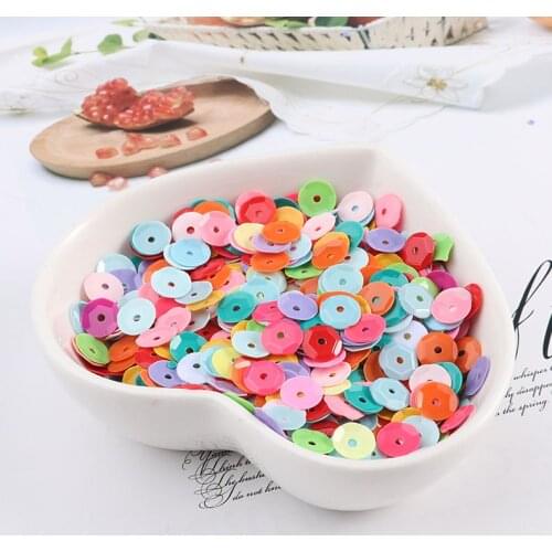 10g/pack 6mm Round Cup Solid Colours Pvc loose sequins Paillettes sewing Wedding craft, Kids Diy Women Garment Accessories