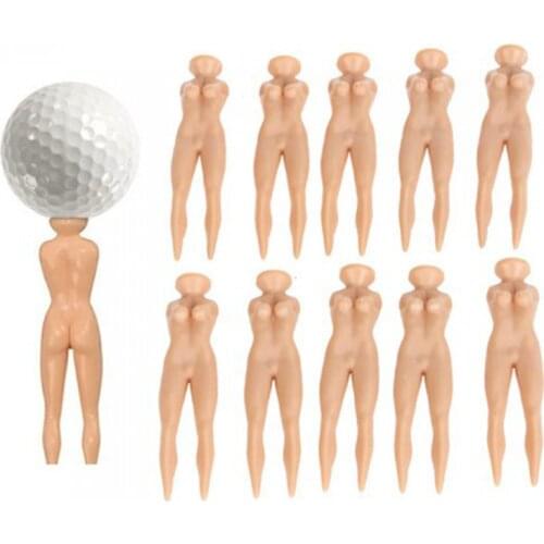 10Pcs/lot Plastic Novelty Naked Nude Lady Golf Tee Practice Training Golf Tees bulk 76mm Support Dropshipping