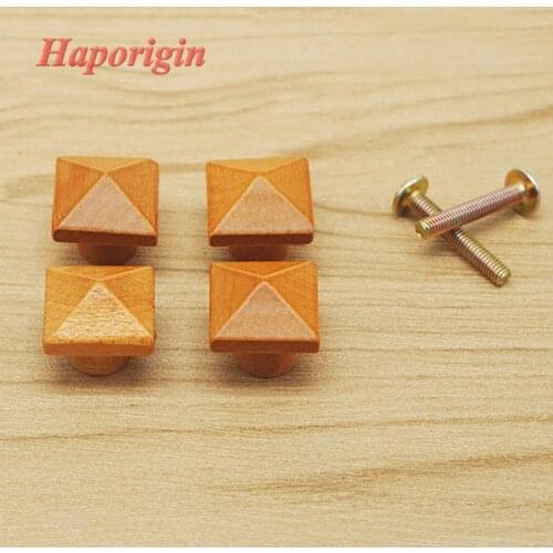 10x Square Wooden Kitchen Cabinet Drawer Knobs 30mm Cupboard Handles Closet Cabinet Bars Wooden Furniture Solid Pulls Bookcase
