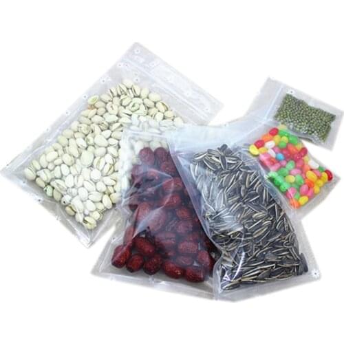 12x19cm Flat Zipper PE Bag, Clear Ziplock Bag, Food Grocery Plastic Packaging Bag