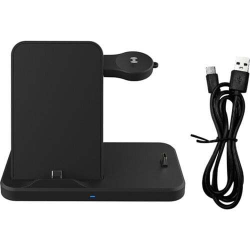 3 In 1 Vertical Stand Home Travel Charging Station Dock Watch Mobile Phone USB Port Headphone Detachable For Galaxy Watch 3