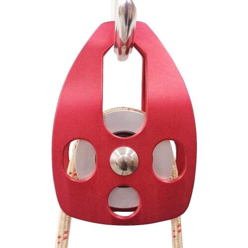 32KN Single Red/Blue Pulley for Hauling System Climbing Dragging Arborist Aluminum Alloy