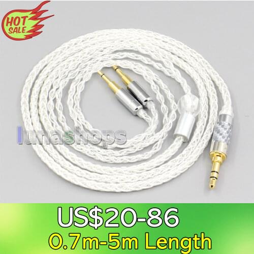LN006560 2.5mm 4.4mm XLR 8 Core Silver Plated OCC Earphone Cable For SENNHEISER HD477 HD497 HD212 pro