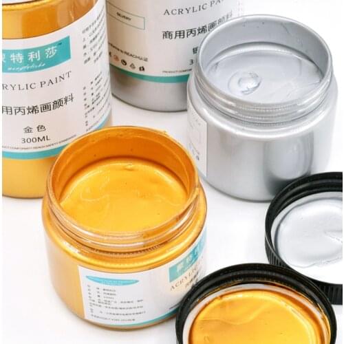 100ml Metallic Color Acrylic Paint for Textile Drawing Wall Hand Paint Shining Gel Painting Set Pigment for Artist Art Supplies