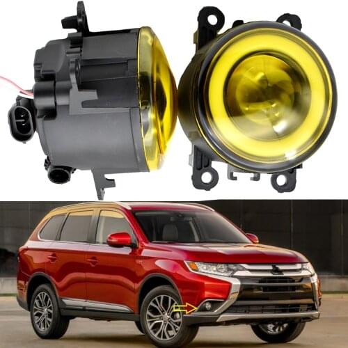 Angel Eye DRL Fog Lamp for Mitsubishi Outlander III 3 GG_W GF_W ZJ 2013-2018 LED Fog Lights Lens Daytime Running FOG Light