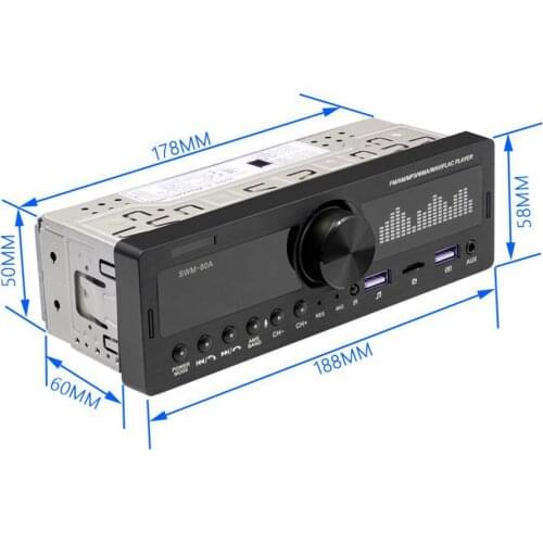 SWM-80E Car FM Player Dual USB Bluetooth Hands-free Alcohol Test Radio MP3 Player for Vehicles Car Intelligent System Accessory