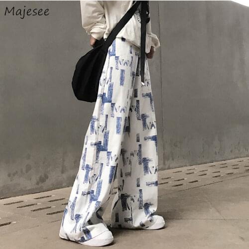 Casual Wide-leg Pants Design High Street Loose Slim Harajuku Cool Boyfriend Korean Style Female Bottoms Fashion Students Ulzzang