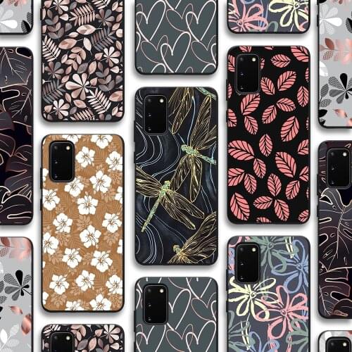 Art leaves Case for Samsung Galaxy S21 A51 S20 A50 A71 A70 A12 A21S S10 S9 S8 A20 A30 S10e Note 20 10 9 8 Plus Ultra Lite TPU