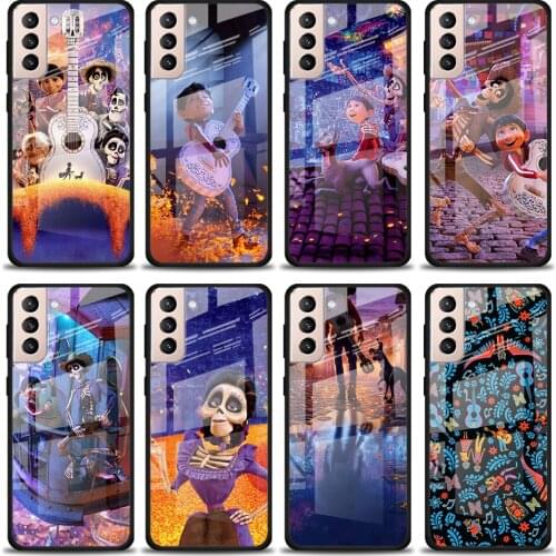Disney Movie-Coco Tempered Glass Cover For Samsung Galaxy S21 Plus Ultra M21 M31 M51 A52 A72 Phone Case Coque
