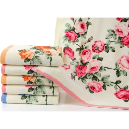 Floral 100% Cotton Bath Towels for Adults Woman Beach Terry Bath Towels Bathroom Flower Bath Towel Serviette de Bain 70*140cm