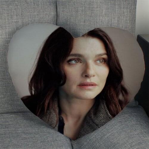 Rachel Weisz Pillow Cover Home Office Wedding Decorative Pillowcase Heart Shaped Zipper Pillow Cases Satin Fabric Best Gift
