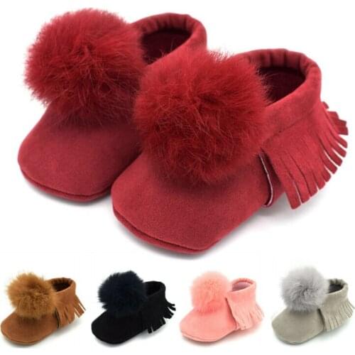 Baby Infant Boy Girl Walker Boots Toddler Soft Crib Shoes Sneakers Winter Sweet Newborn Baby Winter Tassel Boots Footwear