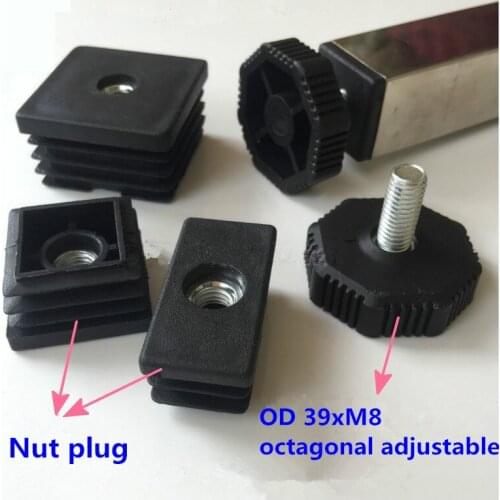 Diameter 39*M8 Octagonal Adjustable Foot Adjustable Foot Screw Foot Nut Pipe Plug Plug Shelf Table Chair Foot Pad