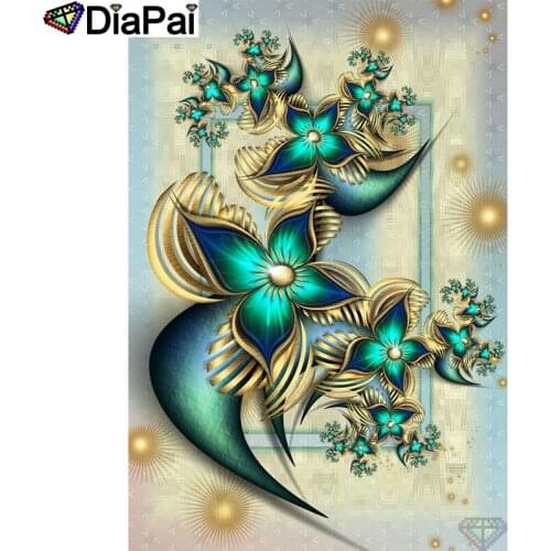 DIAPAI 5D Diamond Pattern Rhinestone Needlework Diy Diamond Painting Cross Stitch "Flower landscape" Diamond Embroidery A26528