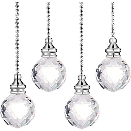Crystal Pendant Pull Chains Ceiling Fan Chain Extension Crystal Prism Chain Extender For Bathroom Ceiling Light Fan