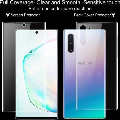 Imak Hydrogel Film For SS Galaxy Note 10/10 Pro/10 Plus Screen Protector Full Coverage Soft Clear Front Back Protective Film