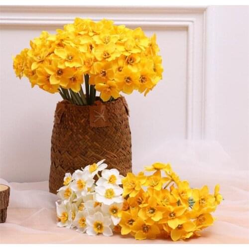 Home Room Artificial Simulation Narcissus Flower Living Room Window Decor Fake Flowers Wedding Scene Decorative Daffodil