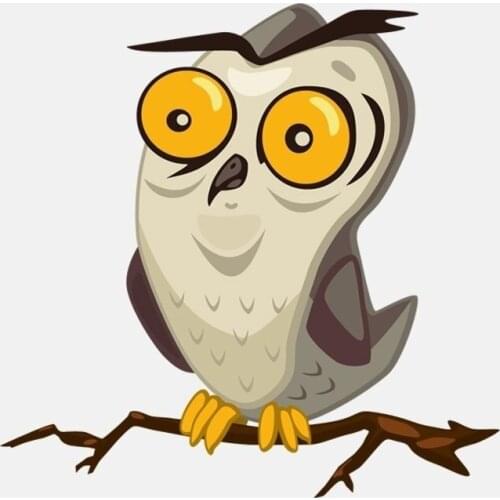 Creative Animal Funny Cartoon Owl on The Tree Car Sticker Car Styling Cover Scratches Bodywork Cartoon Protector Decal Kk13*13cm