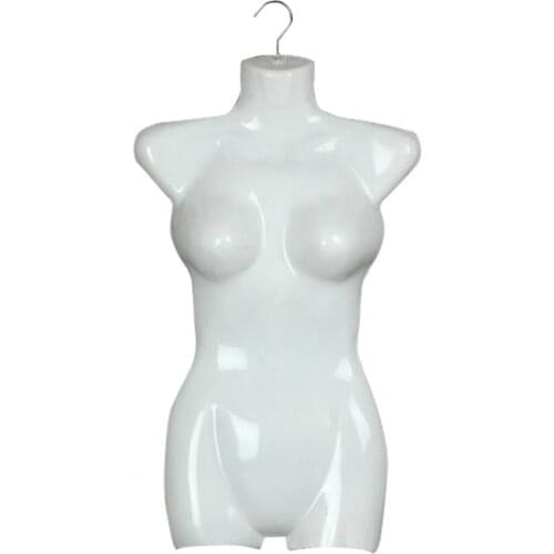 50% Hot Sales Female Mannequin Injection-molded Adjustable Plastic Female Half Body Mannequin Form for Display