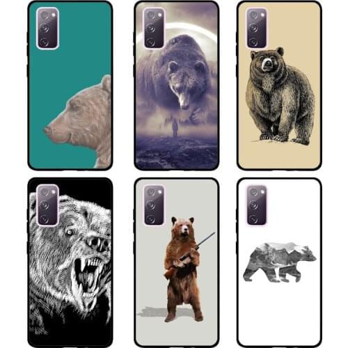 Cartoon Grizzly Bear For Samsung S20 FE S10e S8 S9 S10 Plus Case For Galaxy Note 20 Ultra Note 10 Plus Cover
