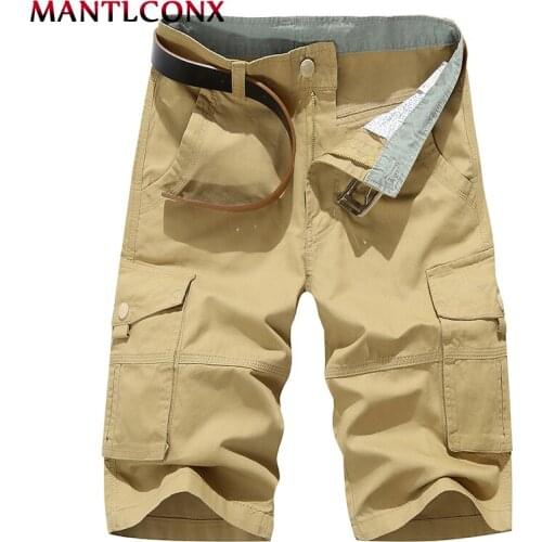 MANTLCONX Summer Multi Pocket Military Cargo Shorts Men Cotton Shorts Military Short Pants Men Loose Work Shorts Big Sizes 38 40