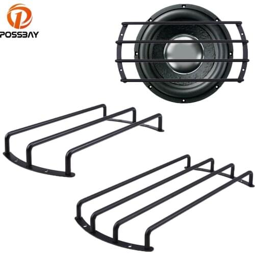 POSSBAY 8/10/12 Inch Bar Grill Mount Base Cover for Subwoofer Speaker Matte Black Car Audio Grill Speaker Protector Trim Decor