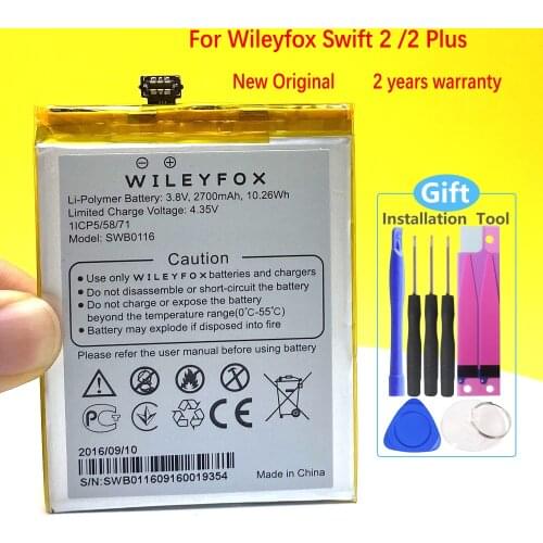 Wisecoco Fast delivery swift 2 plus 2700mAh Battery For Wileyfox swift 2 plus Phone Latest Production Battery+Tracking Number