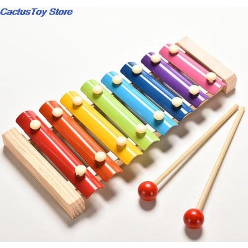 Wholesale Learning&Education Wooden Xylophone For Children Kid Musical Toys Xylophone Wisdom Juguetes 8-Note Music Instrument