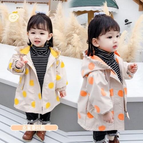 Toddler Girl Fall Clothes 2020 Girls Autumn Polka Dot Long Sleeve Jackets Casual Hooded Kids Jackets for Girls 2 3 4 5 Years