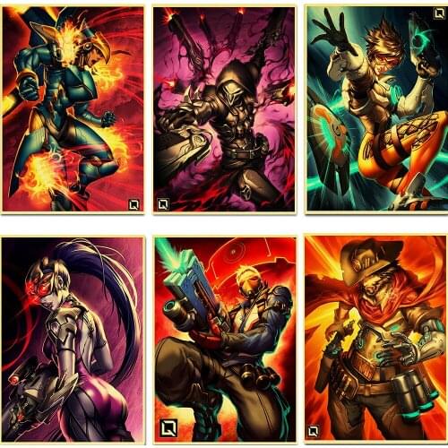 Overwatch widowmaker high quality Retro Poster Vintage poster Wall Decor For Home Bar Cafe Personalised Room Decoration