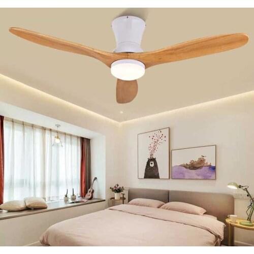 Nordic Ceiling Fan Light 52 Inch Simple Living Room Dining Room Bedroom wooden Fan Light Multi-Optional Home Ceiling Fan Light