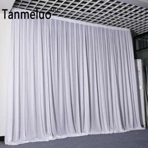 3X3M Simple white ice silk wedding backdrop event party drape curtain for wedding party home decoration background 10ft*10ft
