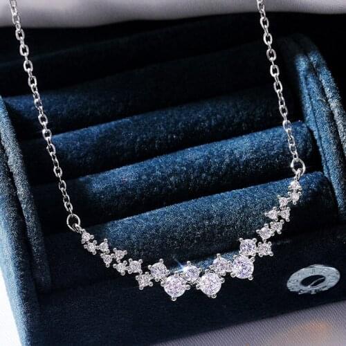Luxury 925 Sterling Silver Fashion Chain Necklace for Women Wedding Bride Dazzling AAA Zircon Jewelry Gift Jewelry On The Neck