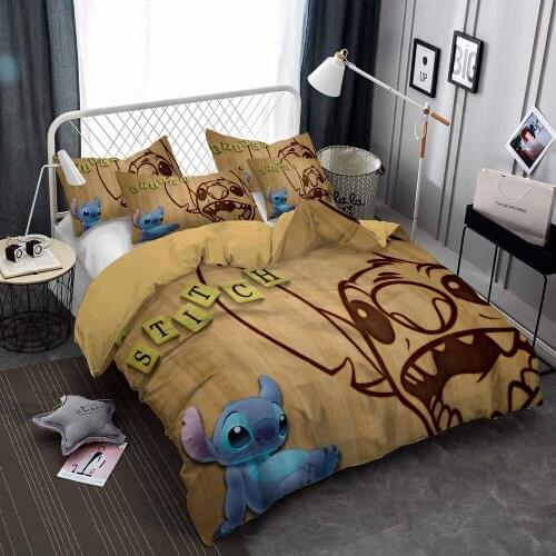 Cartoon Lilo & Stitch Bedding Sets Luxury Disney Duvet Cover Set Home Textiles Kids Children Teen Bedspread Bedroom Decoration