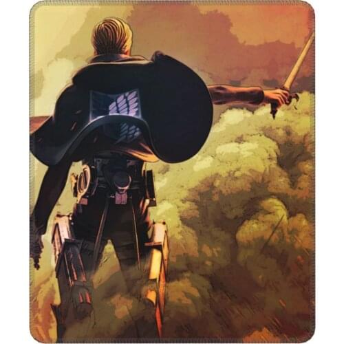 Shinzou Wo Sasageyo Mouse Pad Erwin Attack on Titan Shingeki Kyojin Waterproof Mouse Mats Rubber Computer Keyboard Desk Pad