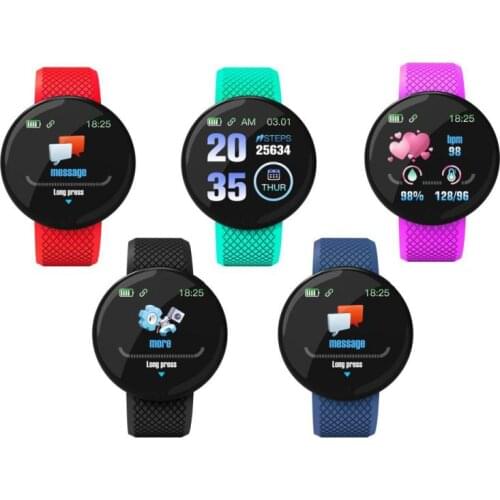 D18 Smart Watch Blood Pressure Heart Rate Monitor Smartwatch Sport Tracker Pedometer Running Watch 1.44inch Point touch